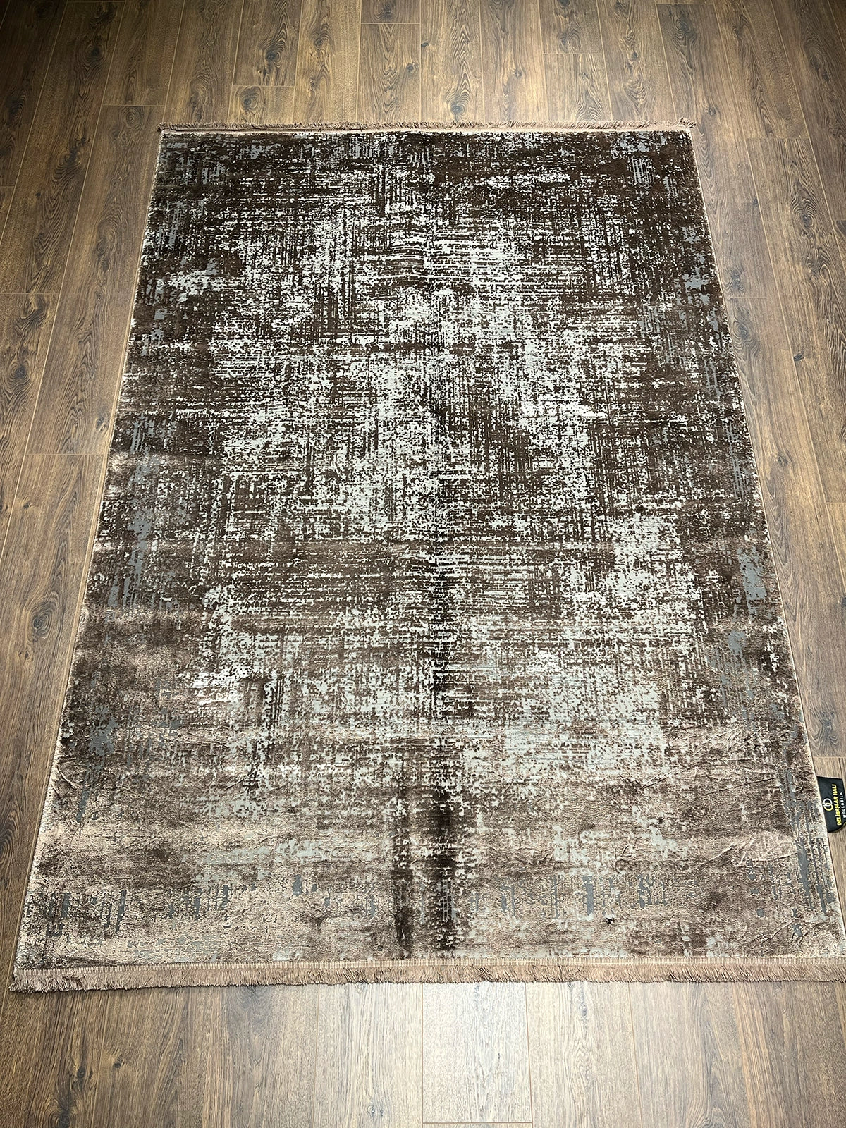 Eskitme Desen Kahve Bambu Özel Tezgah Halısı