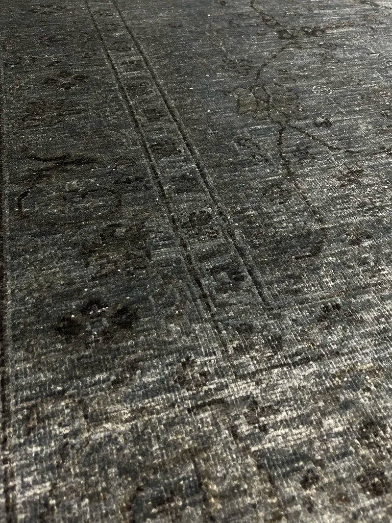 Overdye Serisi Eskitme El Dokuma Lacivert Halı