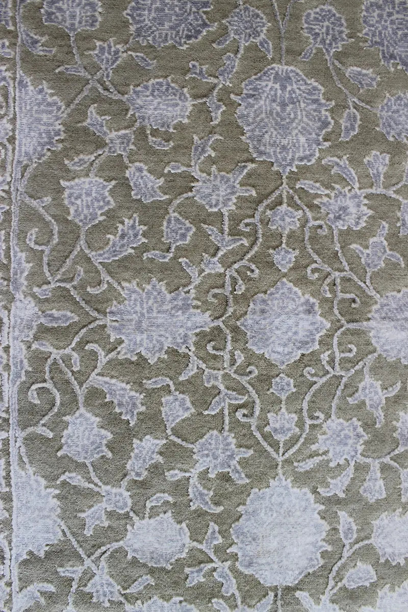 El Dokuma Bej Uşak Desenli Yün Halı
