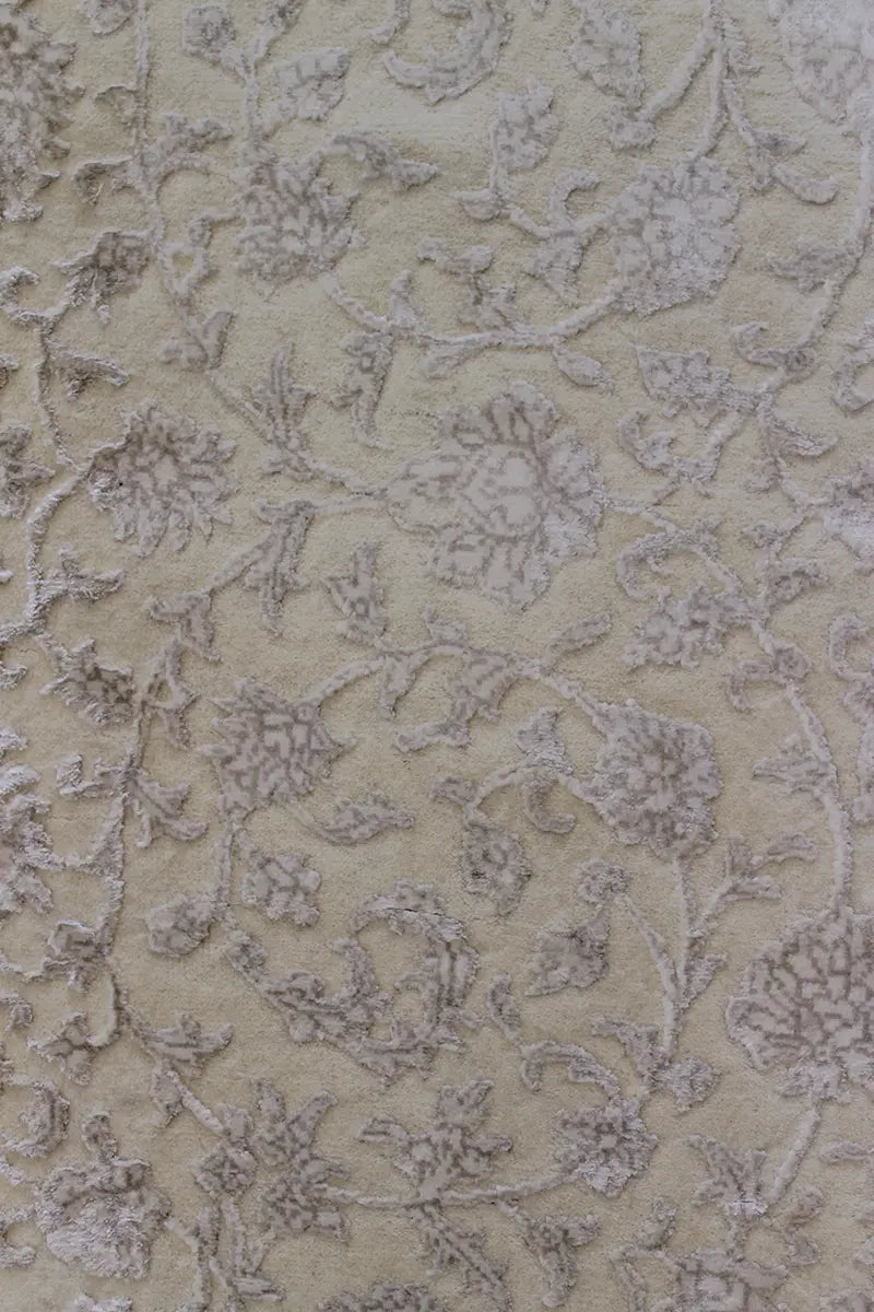 El Dokuma Krem Uşak Desenli Yün Halı
