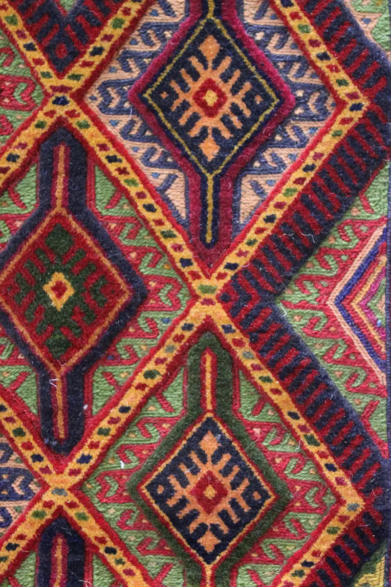 El Dokuma Afgan Berceste Renkli Yün Kilim