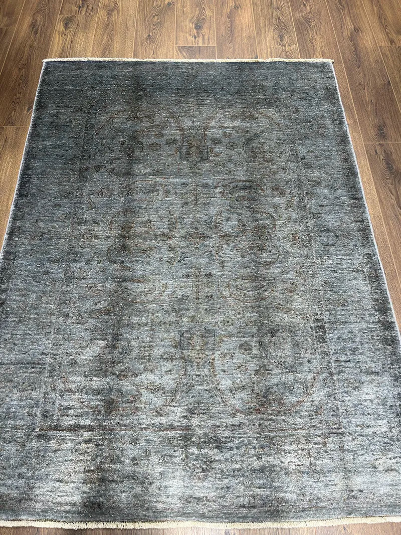 Overdye Serisi Eskitme El Dokuma Lacivert Halı