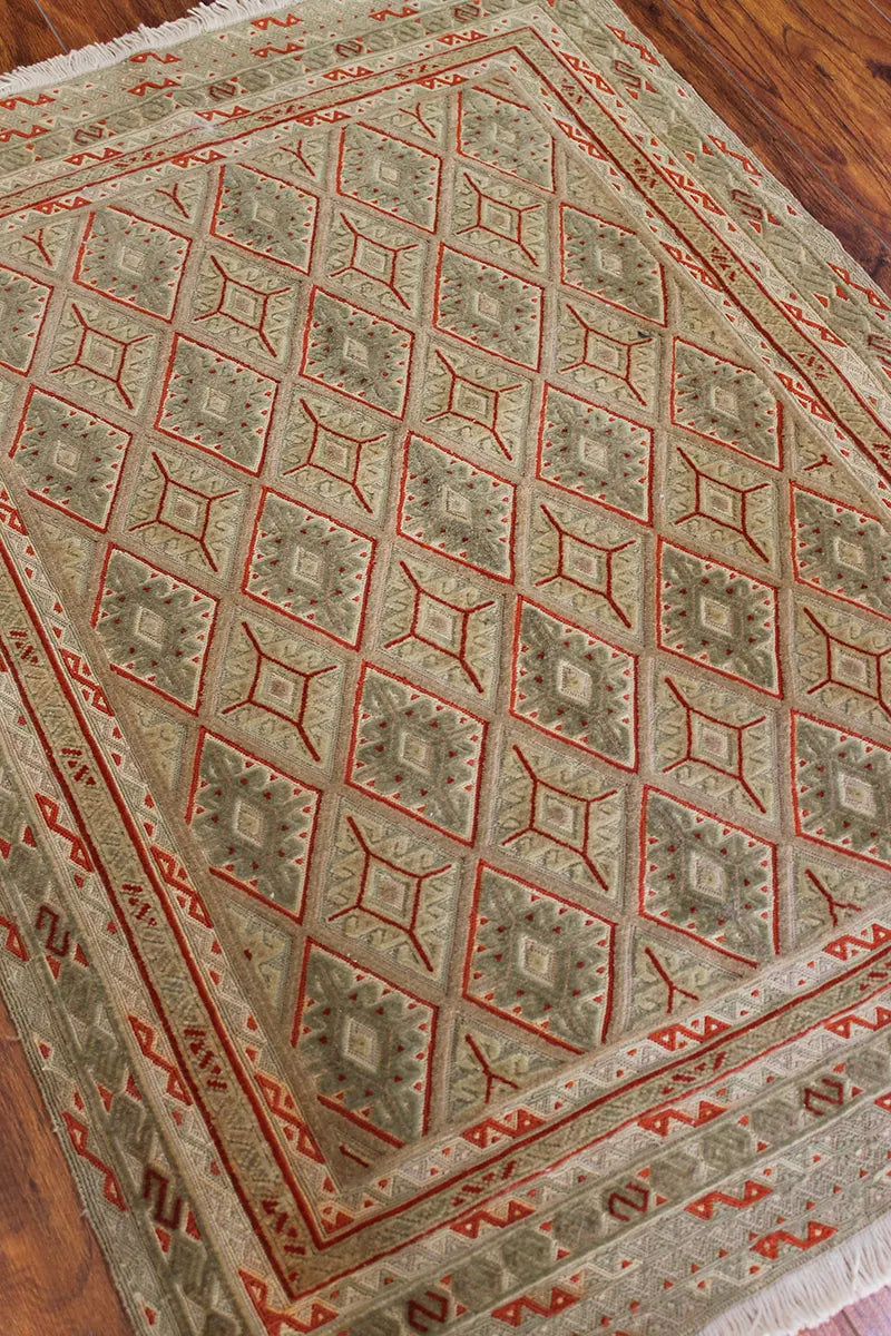 El Dokuma Afgan Berceste Bej Yün Kilim