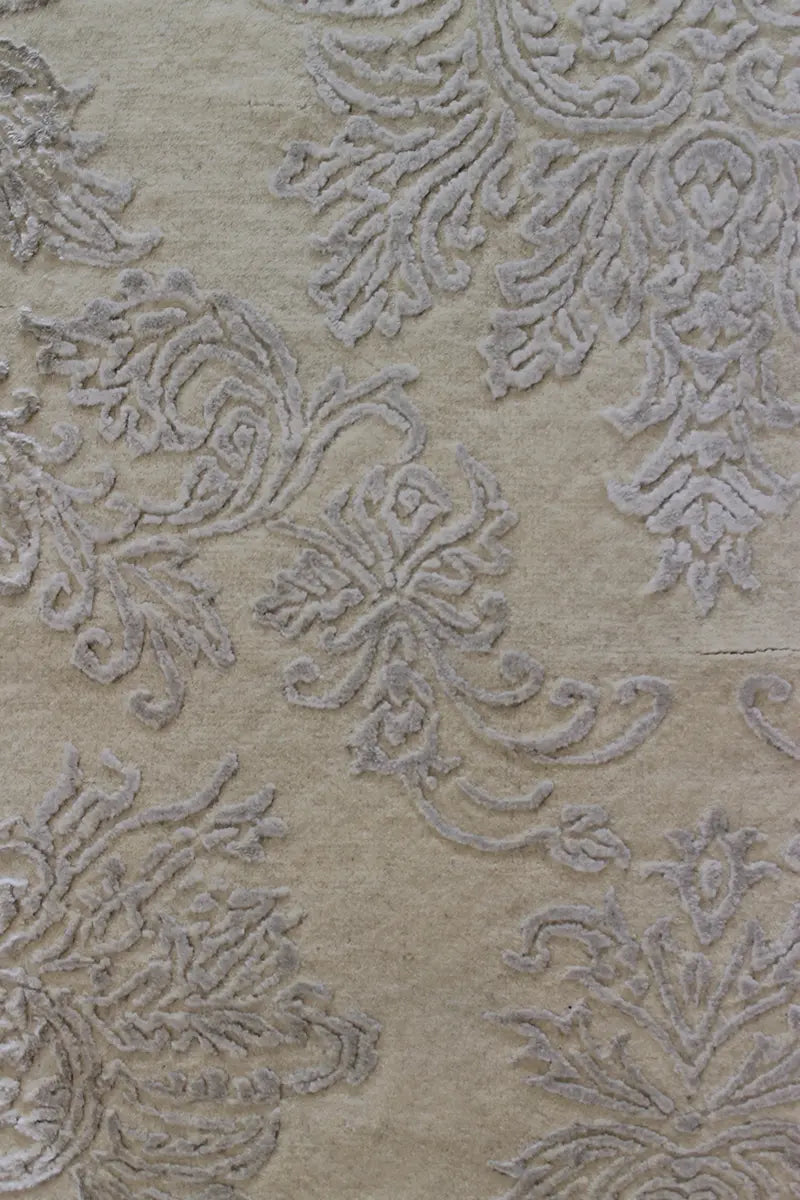 El Dokuma Krem Uşak Desenli Yün Halı