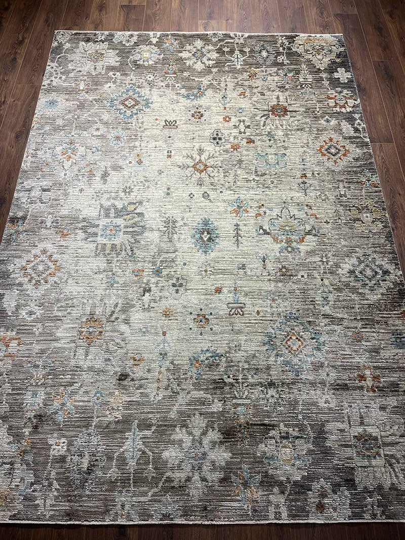 Woolknot Ametist Vintage Desenli Bej Makine Halısı