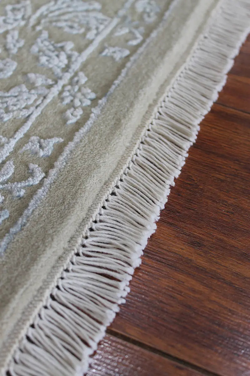 El Dokuma Mavi Uşak Desenli Yün Halı