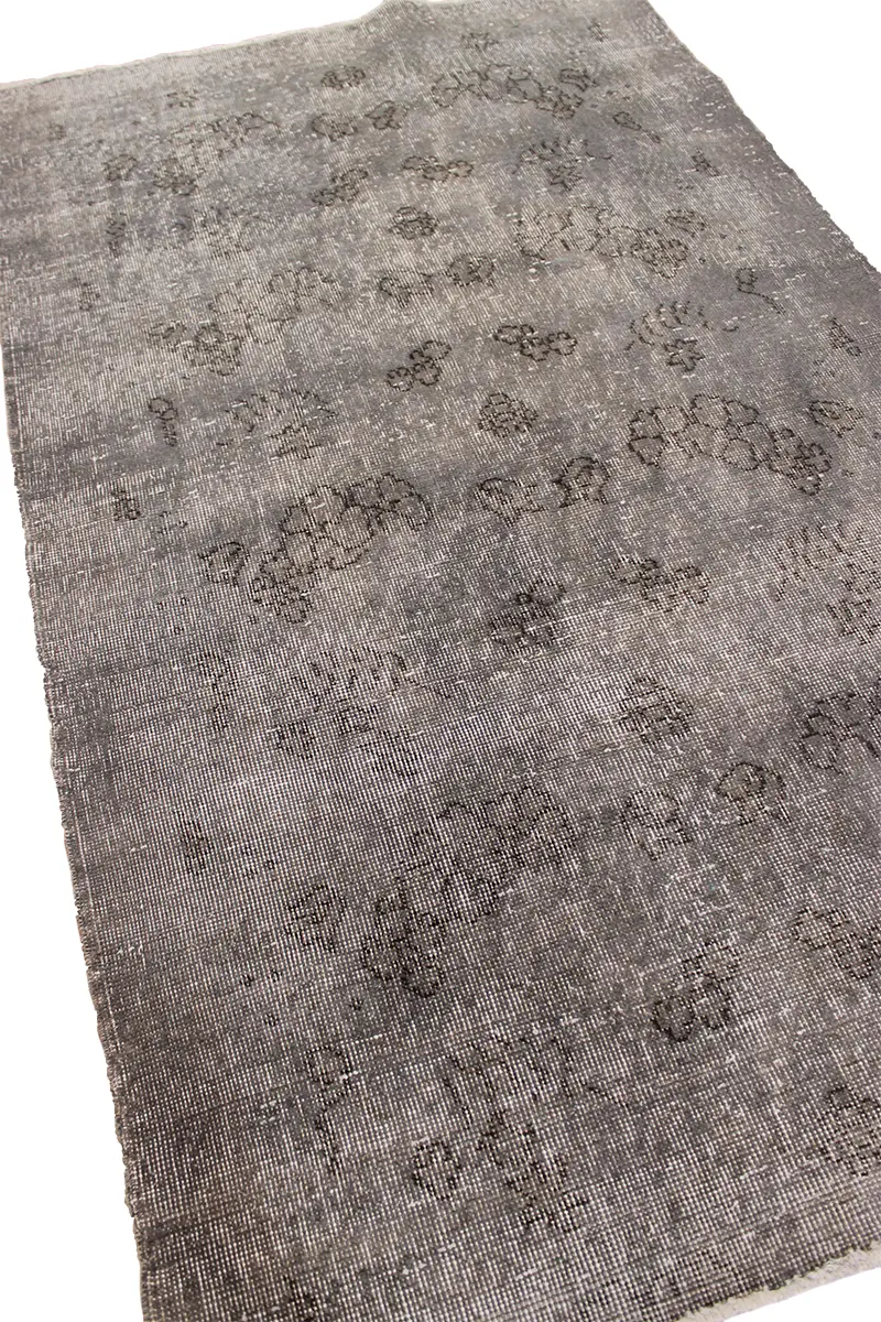 El Dokuma Gri Vintage Halı