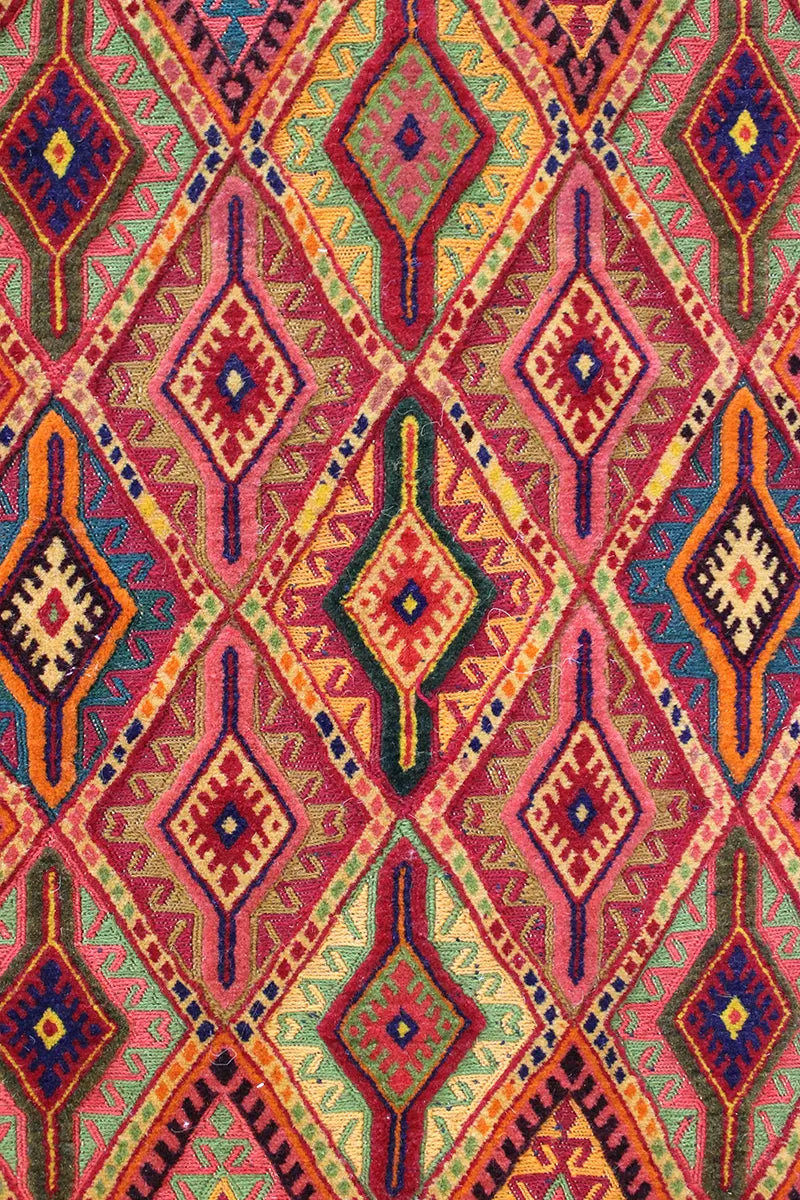 El Dokuma Afgan Berceste Renkli Yün Kilim