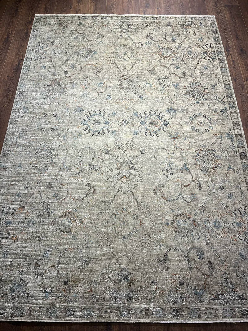 Woolknot Ametist Vintage Desenli Bej Makine Halısı