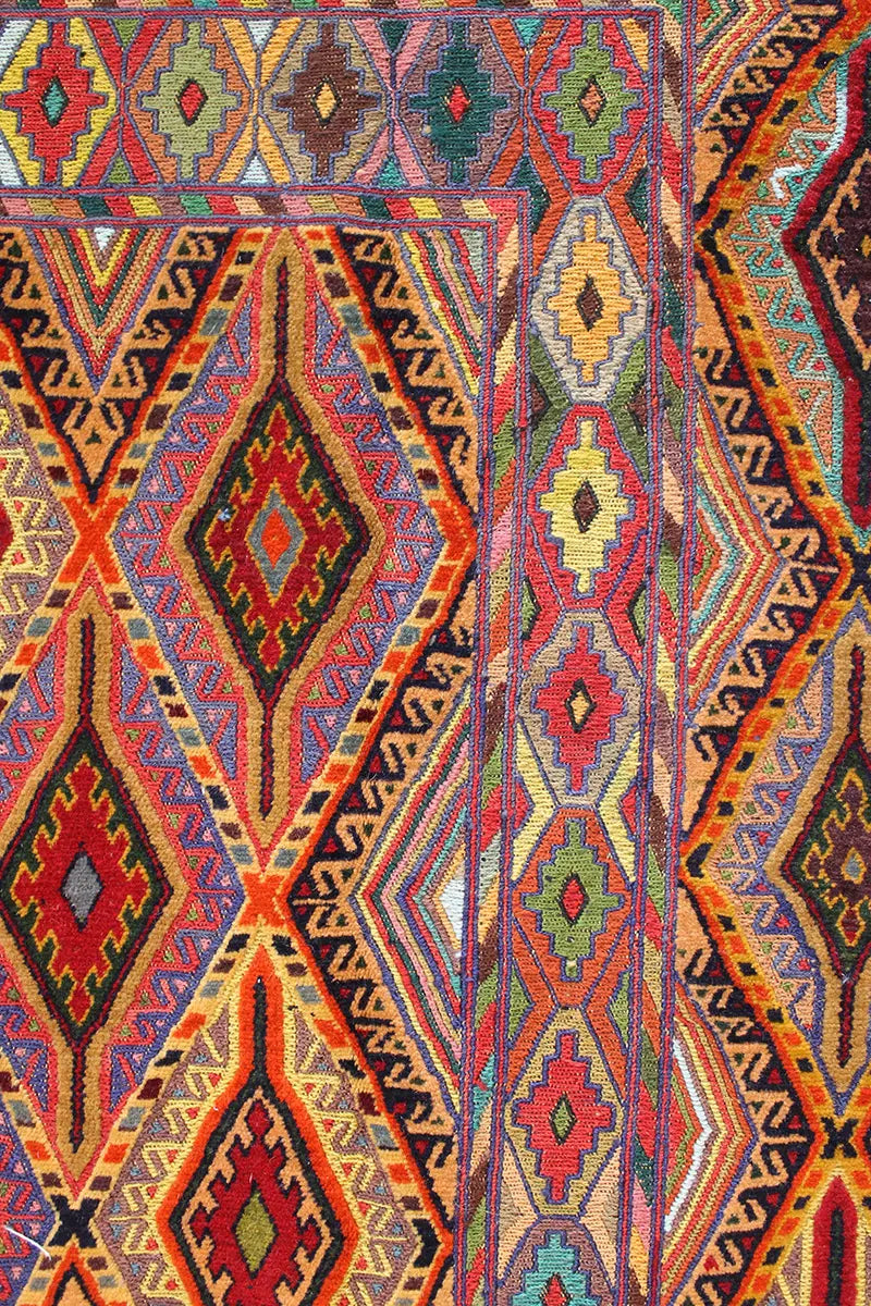 El Dokuma Afgan Berceste Renkli Yün Kilim