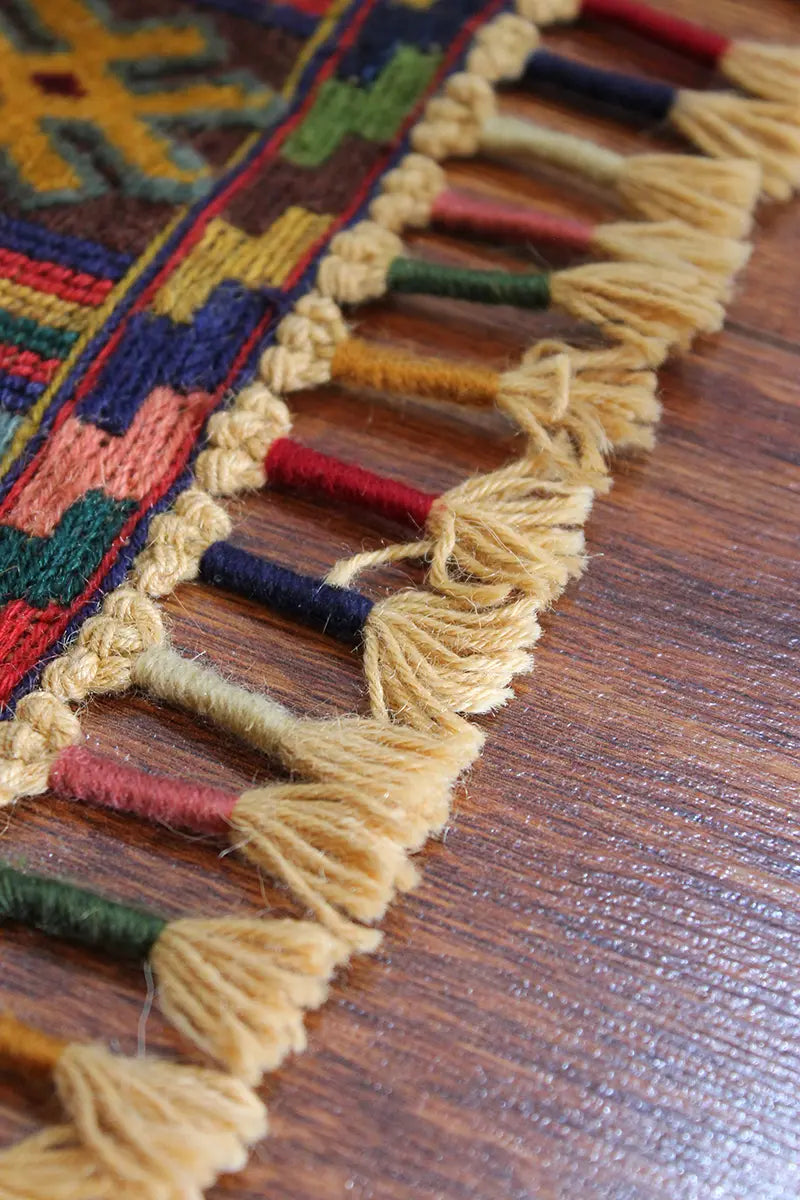 El Dokuma Afgan Berceste Renkli Yün Kilim