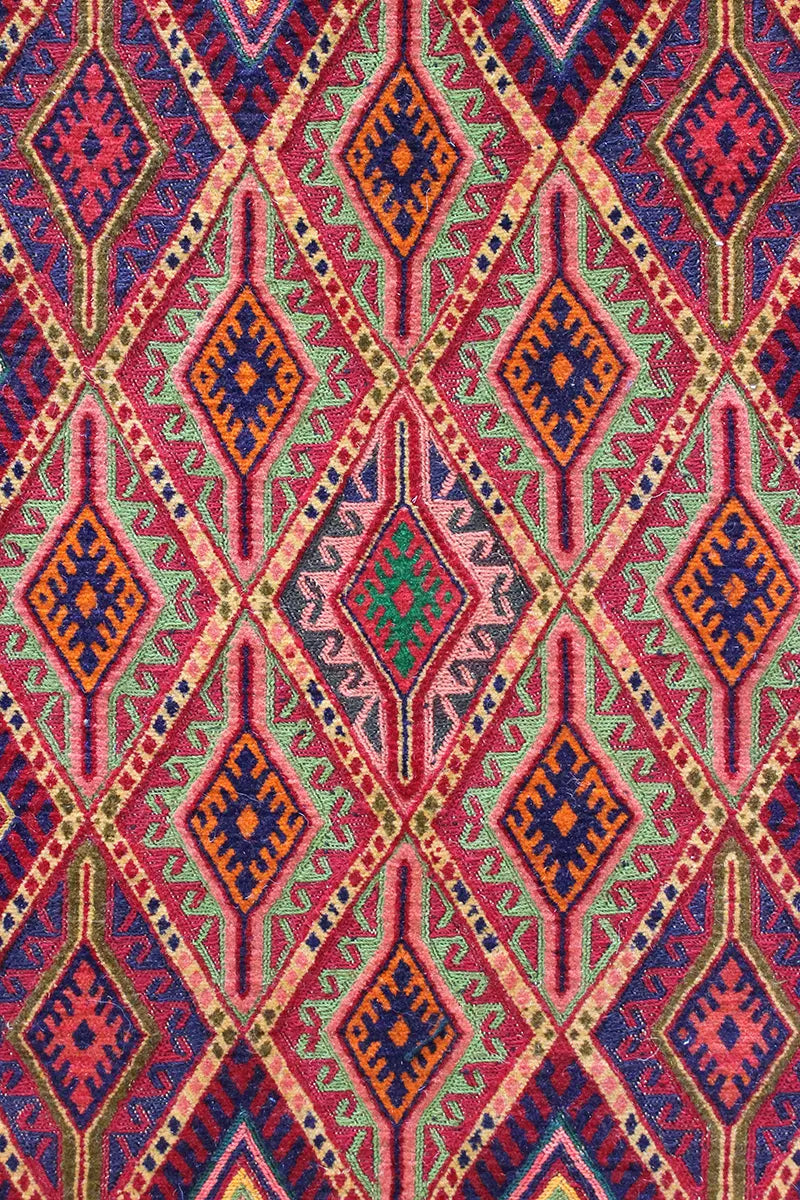 El Dokuma Afgan Berceste Renkli Yün Kilim