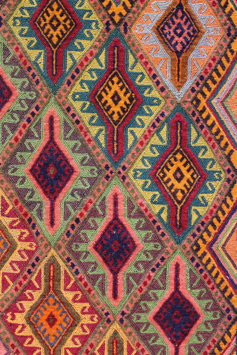 El Dokuma Afgan Berceste Renkli Yün Kilim