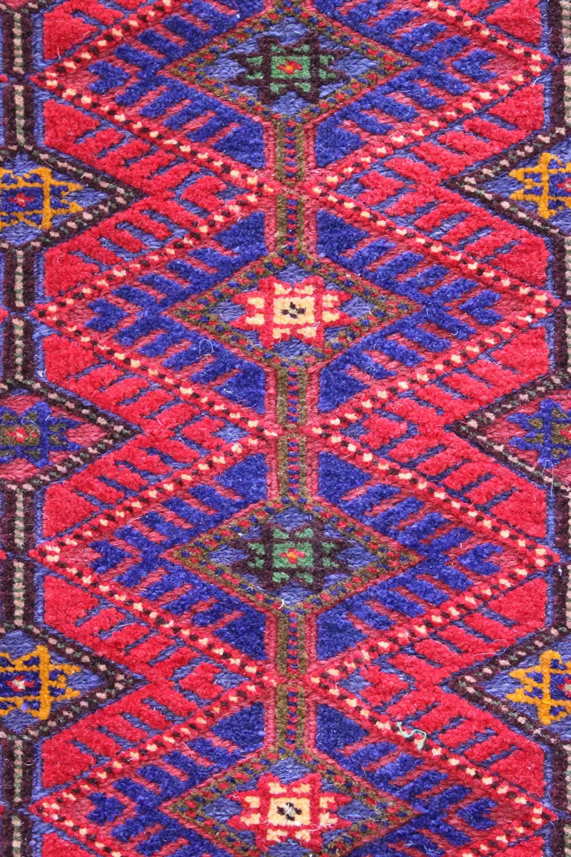 El Dokuma Afgan Berceste Kırmızı Yün Kilim