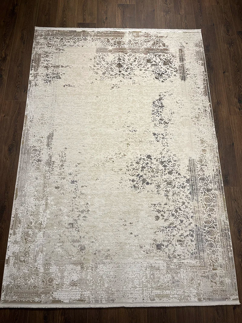 Olimpos Serisi Eskitme Desen Bej Bambu Özel Tezgah Halısı