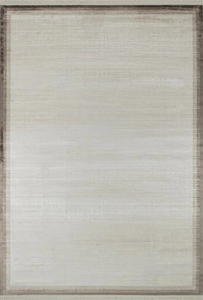 Apex Calista 1742 Bej Çerçeve Desen Viskon Özel Tezgah Halısı