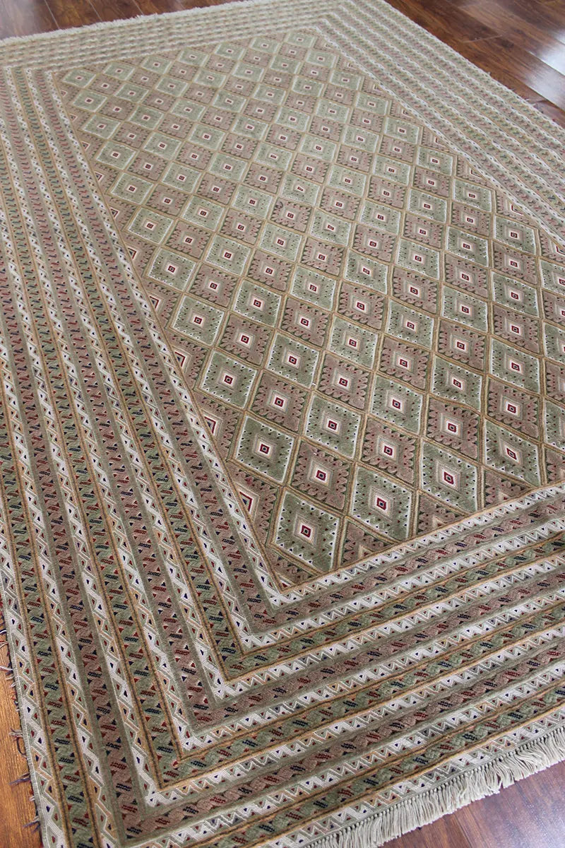 El Dokuma Afgan Berceste Kahve Yün Kilim