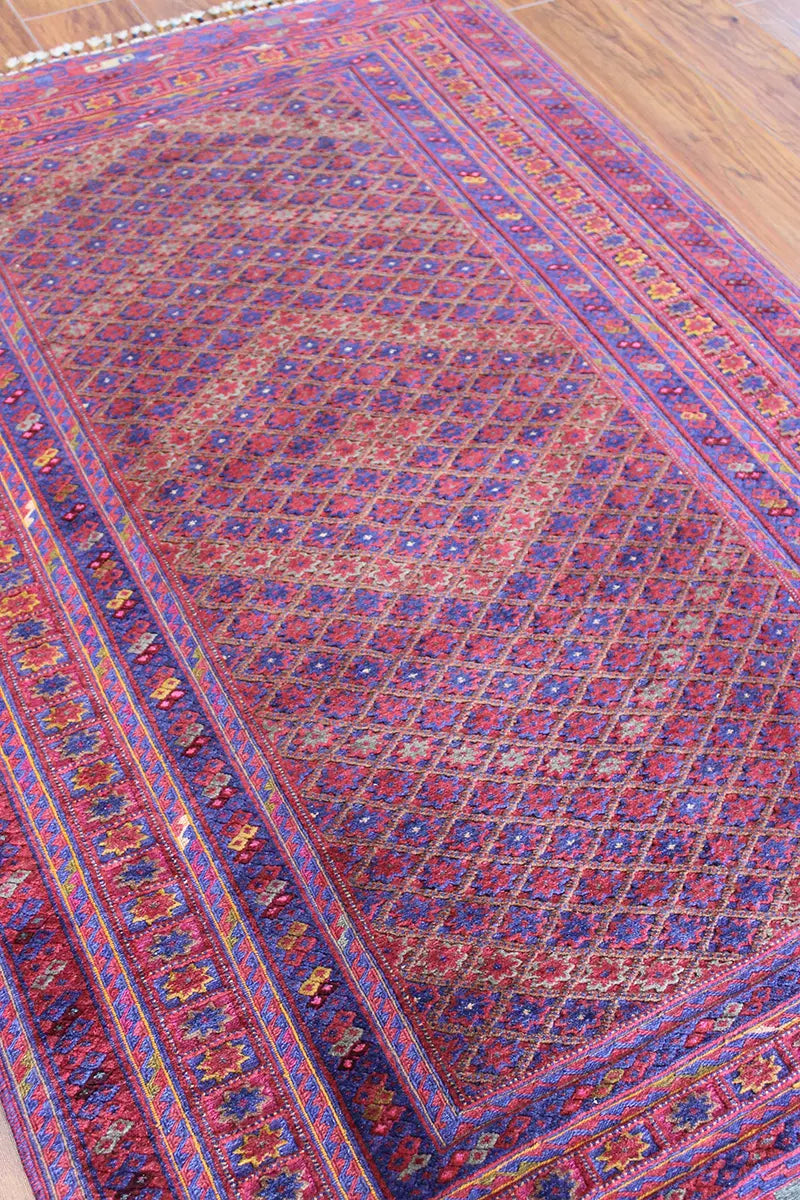 El Dokuma Afgan Berceste Bordo Yün Kilim