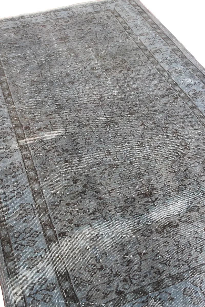 El Dokuma Mavi Vintage Halı