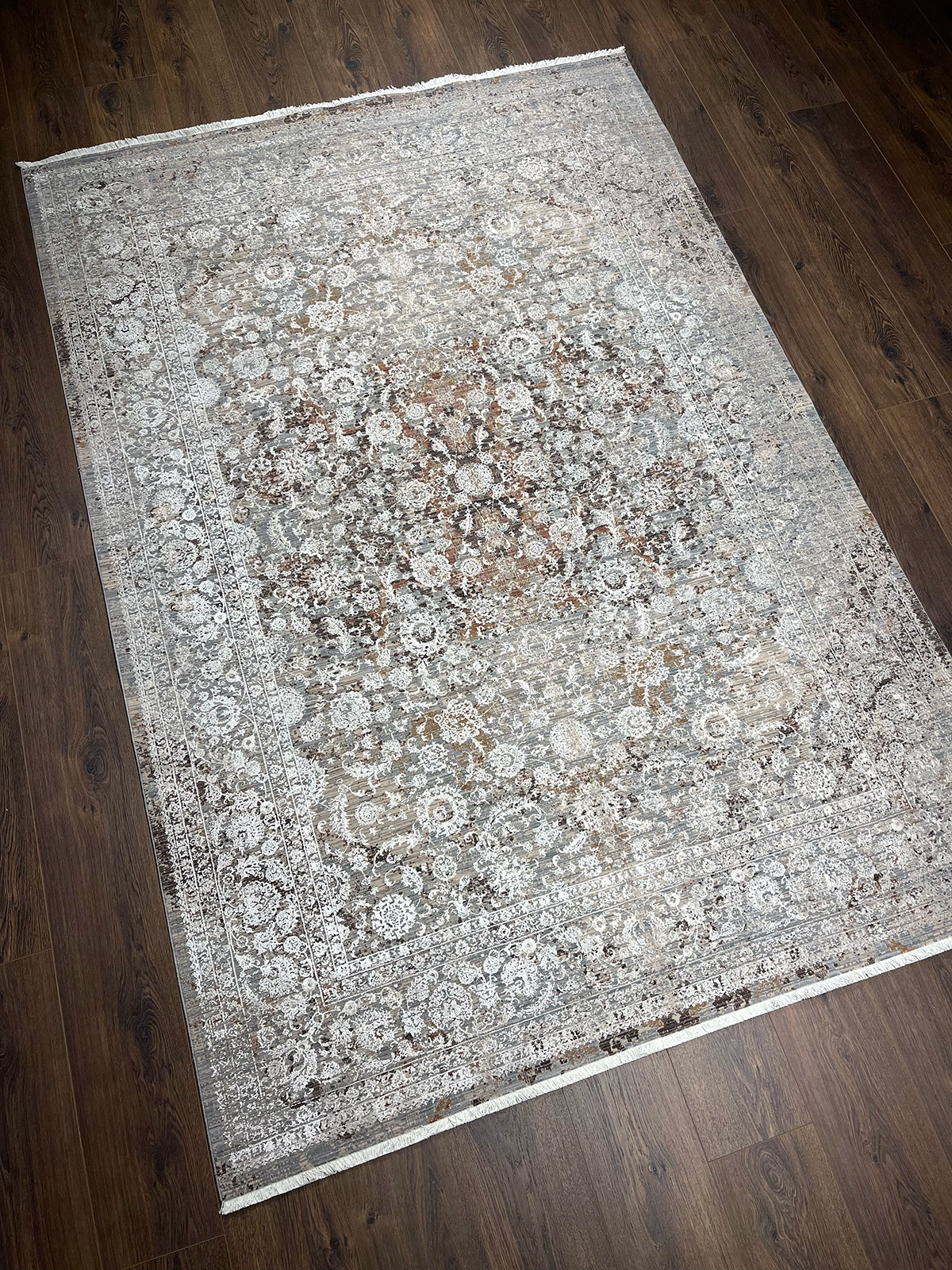 Hera Serisi Uşak Desen Krem Bambu Özel Tezgah Halısı