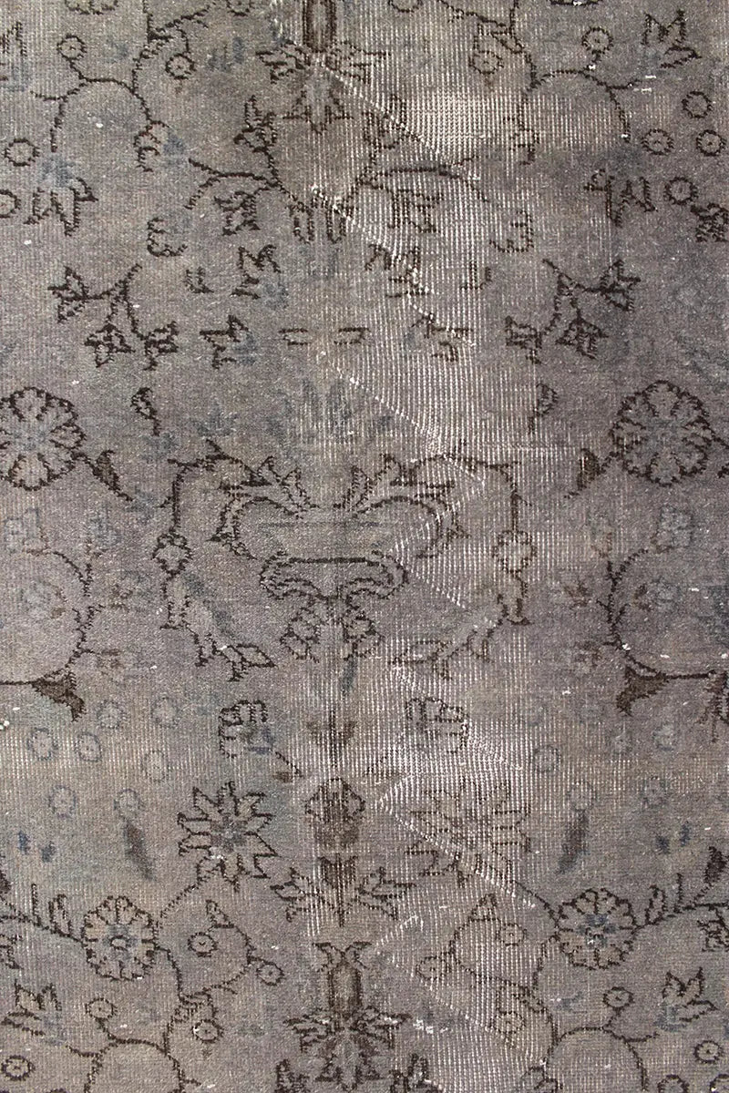 El Dokuma Gri Vintage Halı