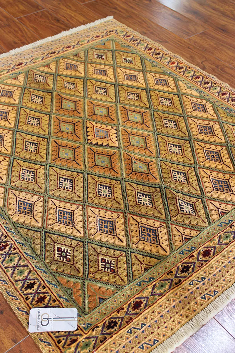 El Dokuma Afgan Berceste Kahve Yün Kilim