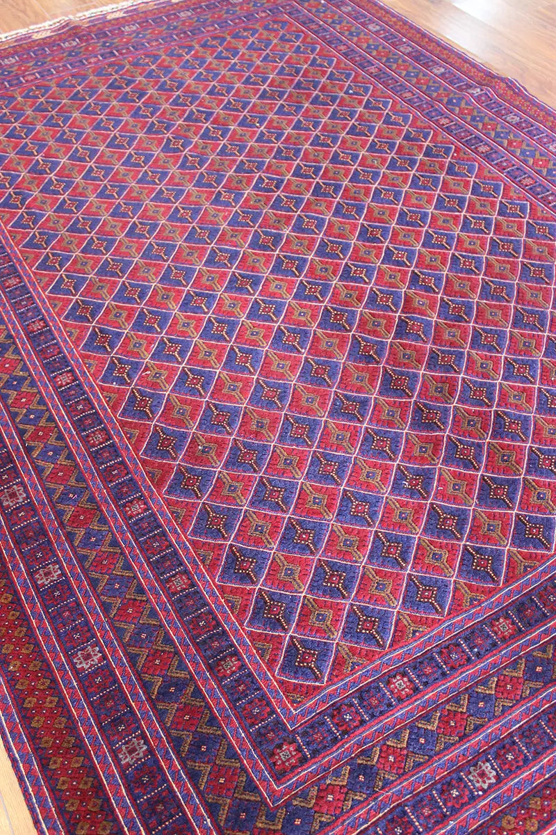 El Dokuma Afgan Berceste Bordo Yün Kilim