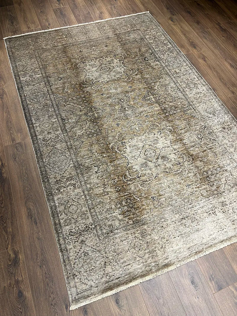 Overdye Serisi Eskitme El Dokuma Kahve Halı