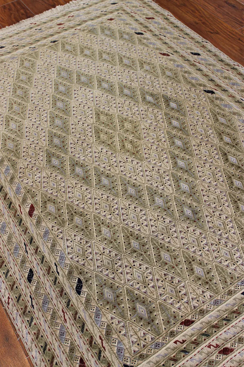 El Dokuma Afgan Berceste Bej Yün Kilim