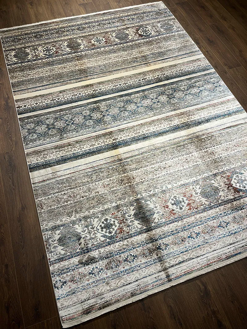 Khurgeen Serisi Bej Bambu Özel Tezgah Halısı