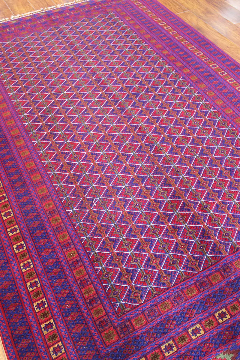 El Dokuma Afgan Berceste Bordo Yün Kilim