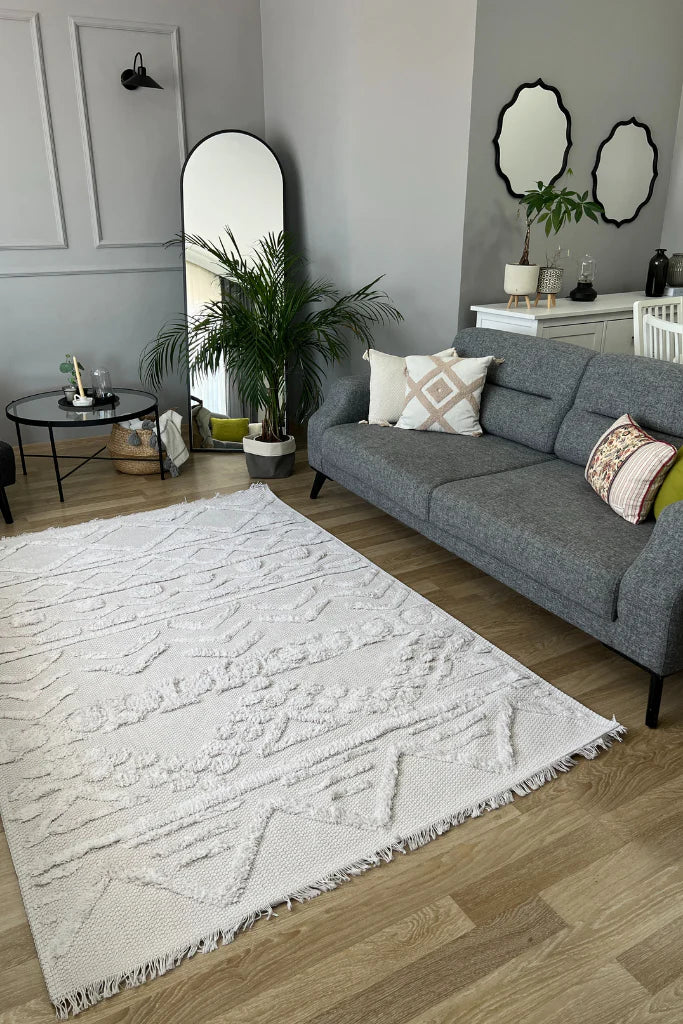 Apex Habitat 7601 Krem İskandinav Desen Halı