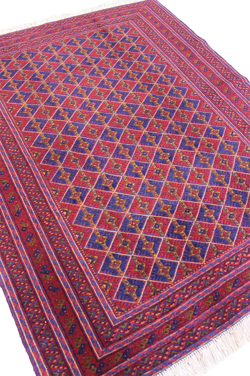 El Dokuma Afgan Berceste Bordo Yün Kilim