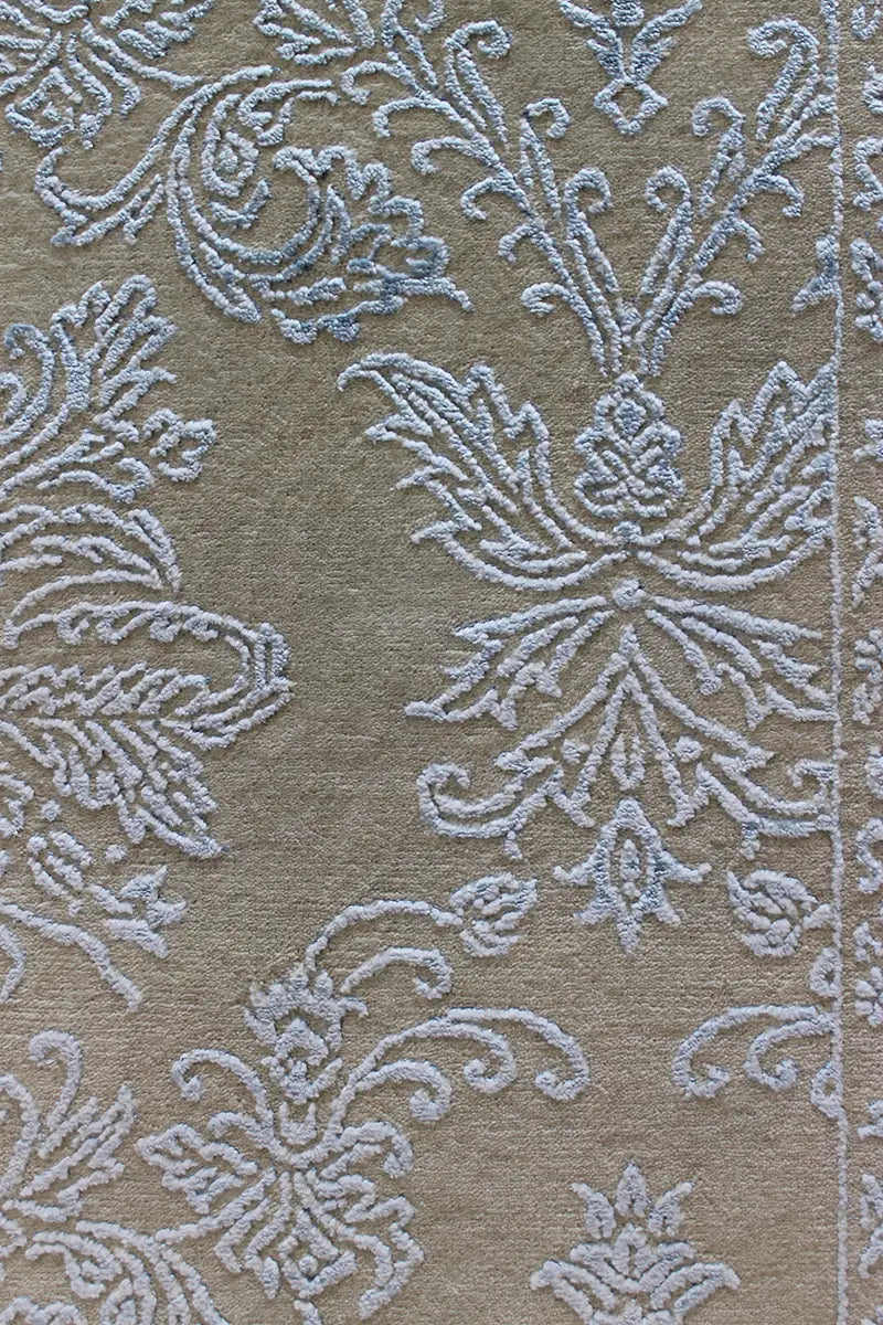 El Dokuma Mavi Uşak Desenli Yün Halı