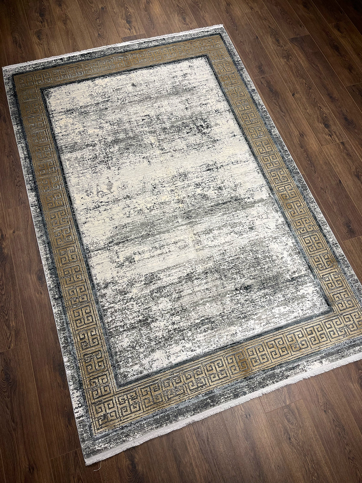 Craft Serisi Çerçeve Desen Gold Bambu Özel Tezgah Halısı