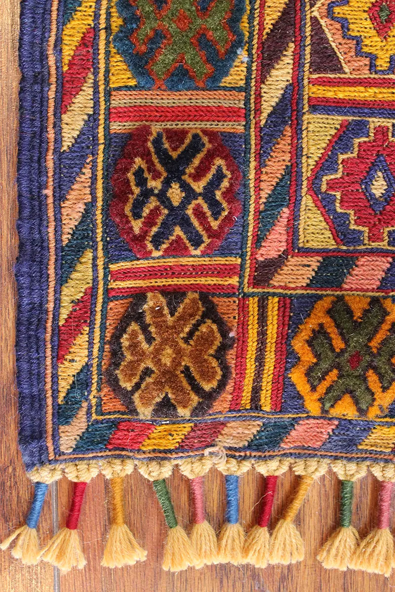 El Dokuma Afgan Berceste Renkli Yün Kilim