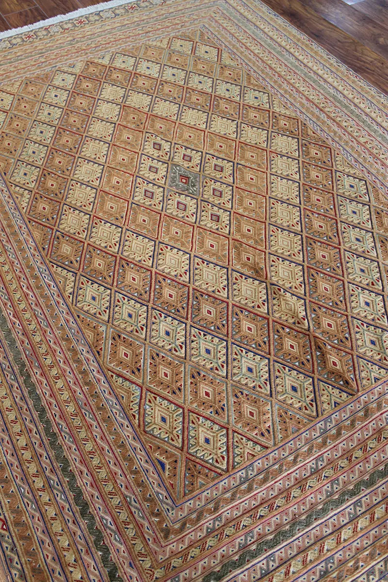 El Dokuma Afgan Berceste Kahve Yün Kilim