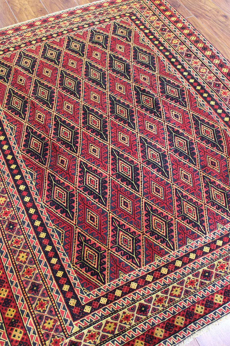 El Dokuma Afgan Berceste Renkli Yün Kilim