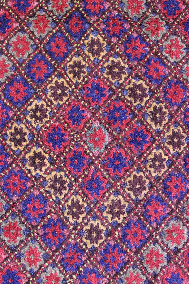 El Dokuma Afgan Berceste Bordo Yün Kilim