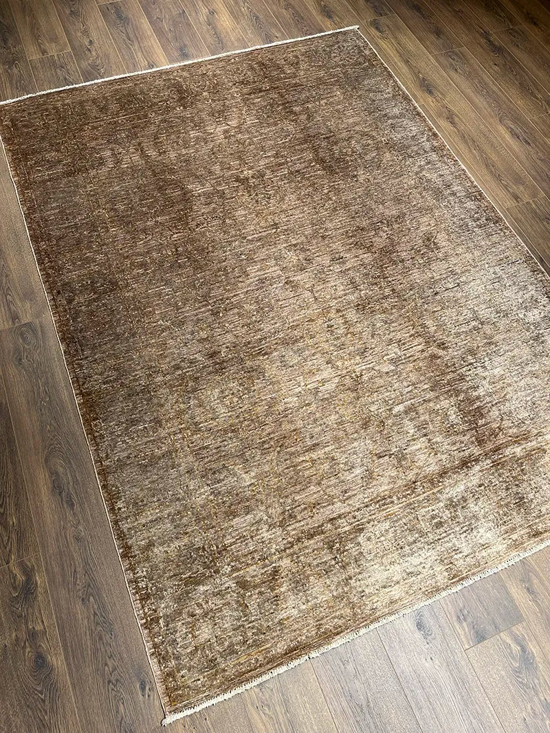 Overdye Serisi Eskitme El Dokuma Kahve Halı