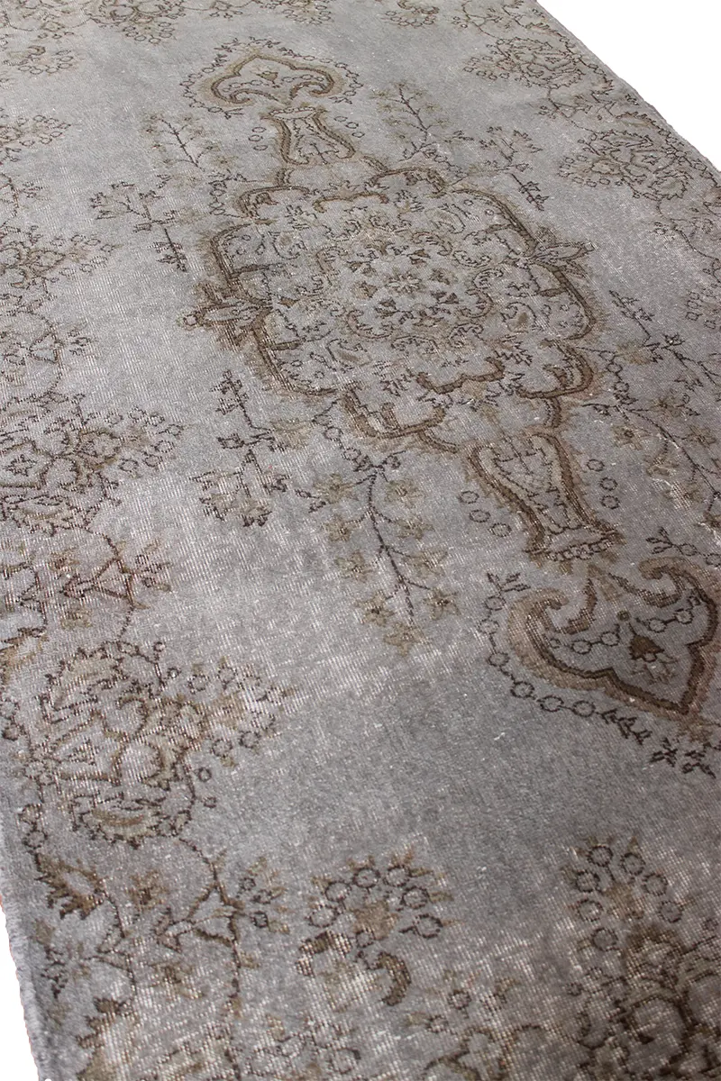 El Dokuma Gri Vintage Halı