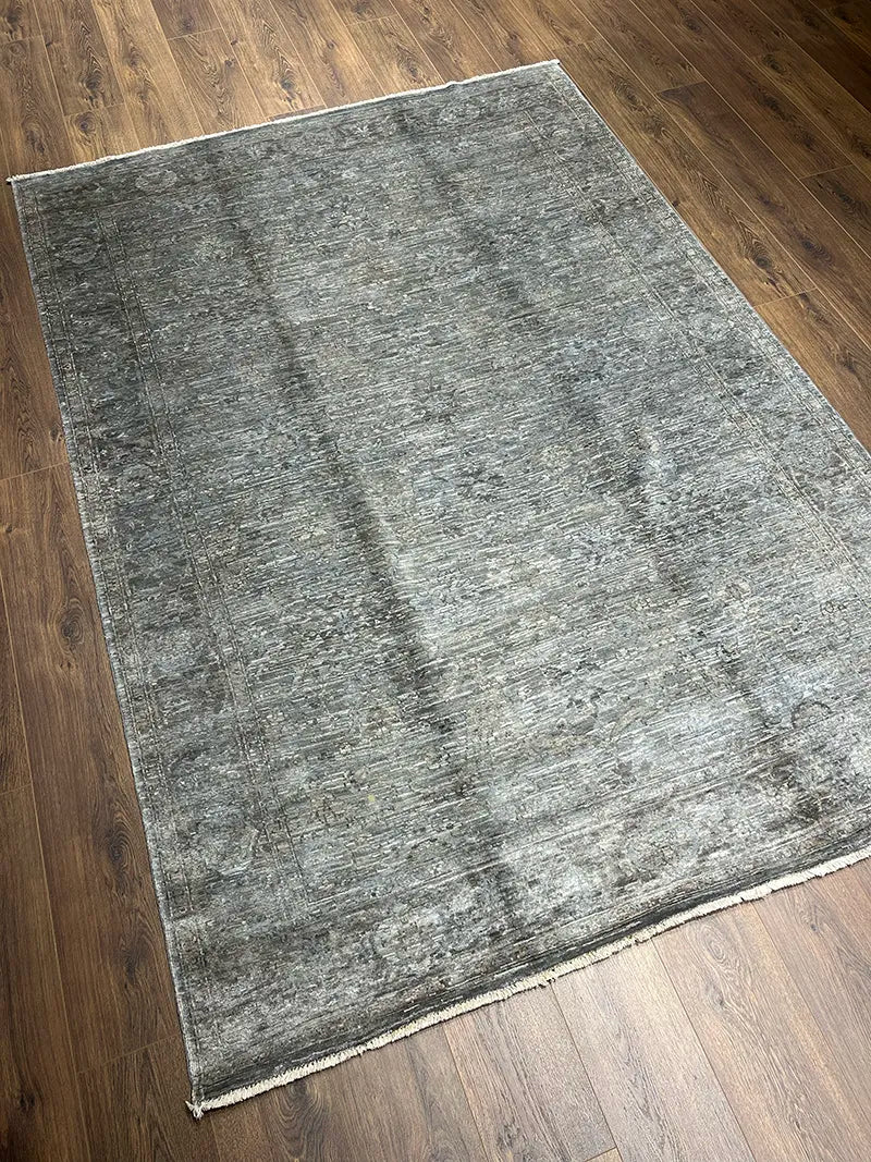 Overdye Serisi Eskitme El Dokuma Gri Halı