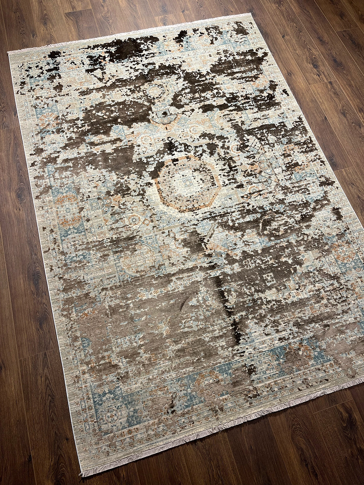 Heradye Serisi Uşak Desen Kahve Bambu Özel Tezgah Halısı