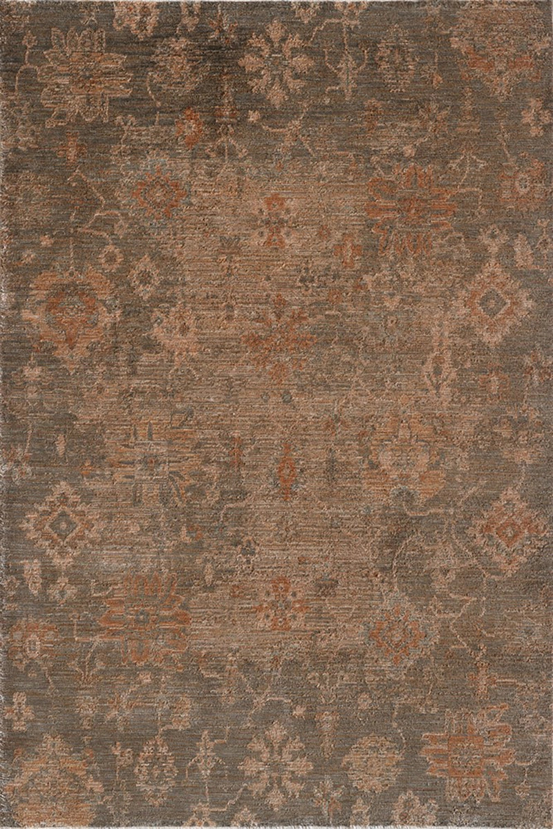 Woolknot Ametist Vintage Desen Kahve Makine Halısı