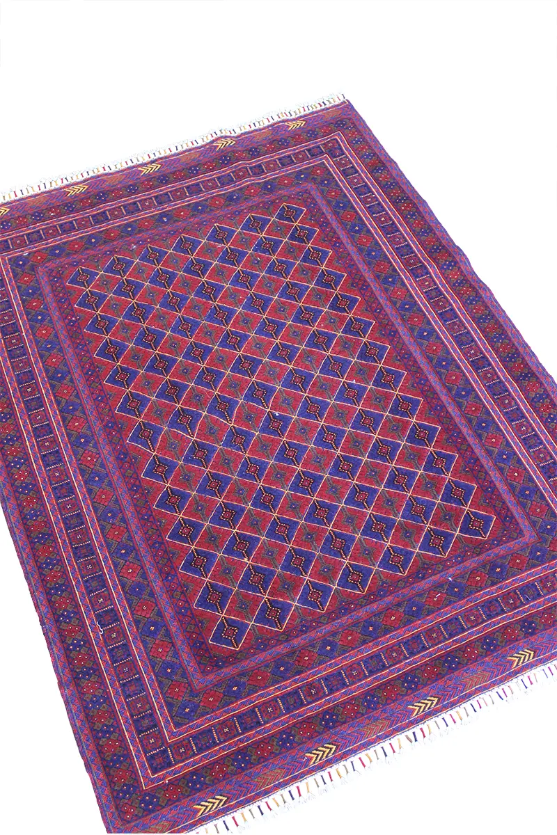 El Dokuma Afgan Berceste Bordo Yün Kilim