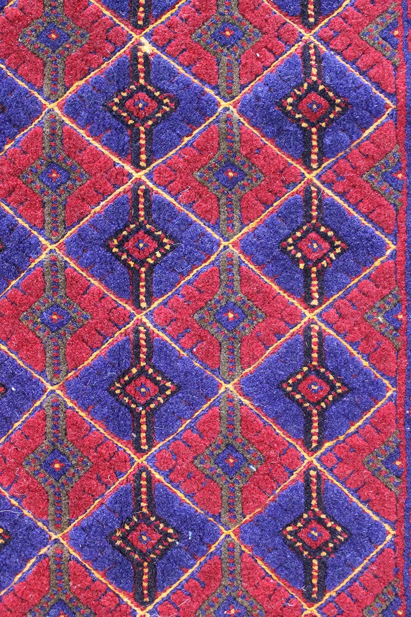 El Dokuma Afgan Berceste Bordo Yün Kilim